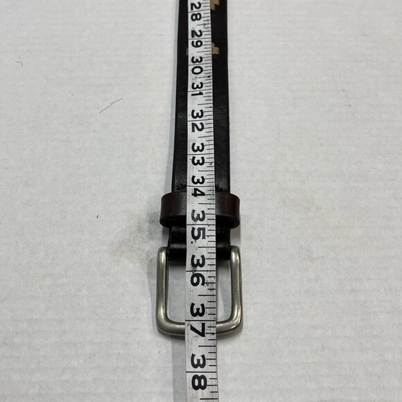 J Crew Belt Womens 30 Brown Genuine Leather Stitched Aztec Southwestern Cowgirl - Picture 10 of 11